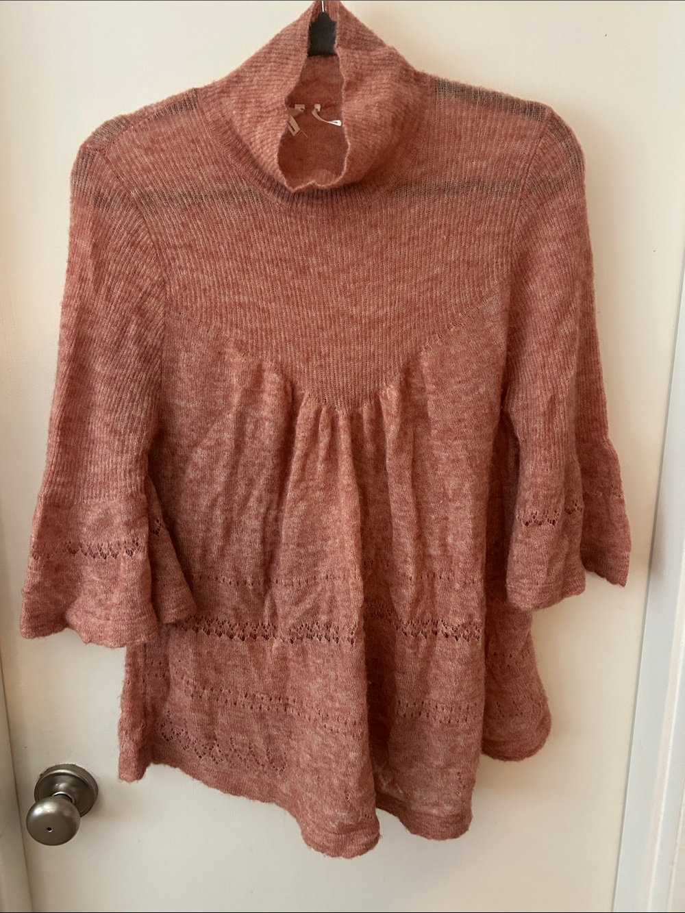 Anthropologie Dusty Rose mock neck Sweater